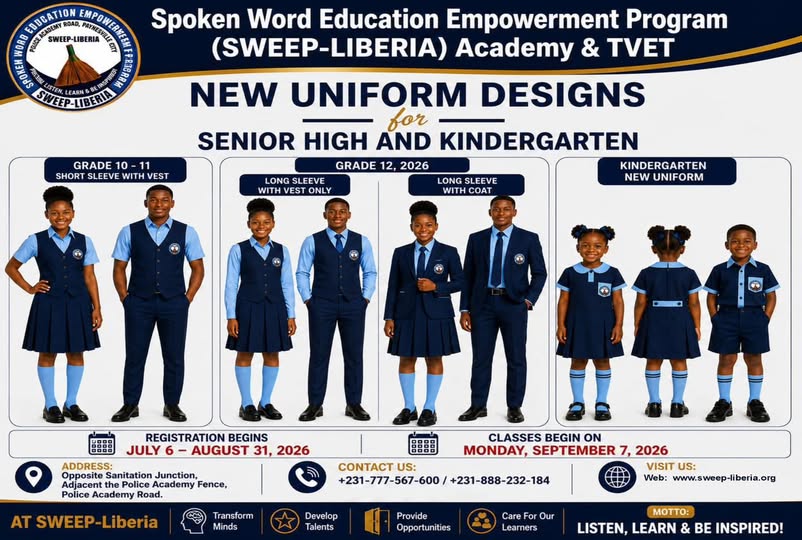 Campus Culture & Leadership 🏫SWEEP-Liberia Unveils New Uniform Designs Instilling Character and Discipline